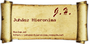 Juhász Hieronima névjegykártya